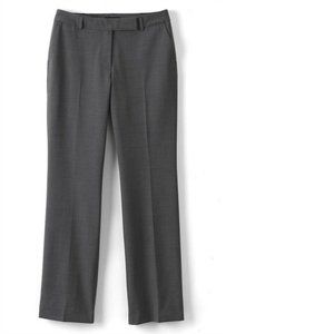 NWT LANDS' END WASHABLE WOOL CURVY MODERN PANTS LIGHT CHARCOAL HEATHER 8P